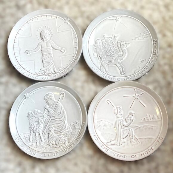 VTG Frankoma Annual Christmas Collector Plate Bundle Set of 4 John Joniece Frank - Picture 1 of 11